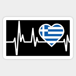 Greece Heartbeat Flag Sticker